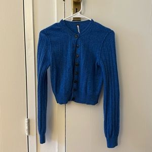 Royal Blue Free People Cashmere Cardigan